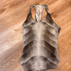 Helmut lang 100% viscose size S scoop neck grey and black twisted racerback